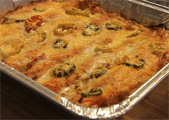 traditional mexican enchilada casserole with beef