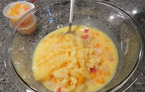 Canned fruit salad with vanilla pudding2