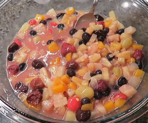 Canned fruit salad with vanilla pudding3