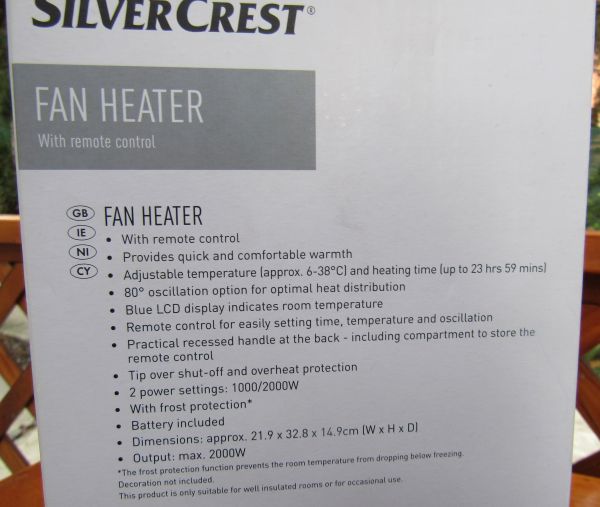 silvercrest smart ceramic fan heater