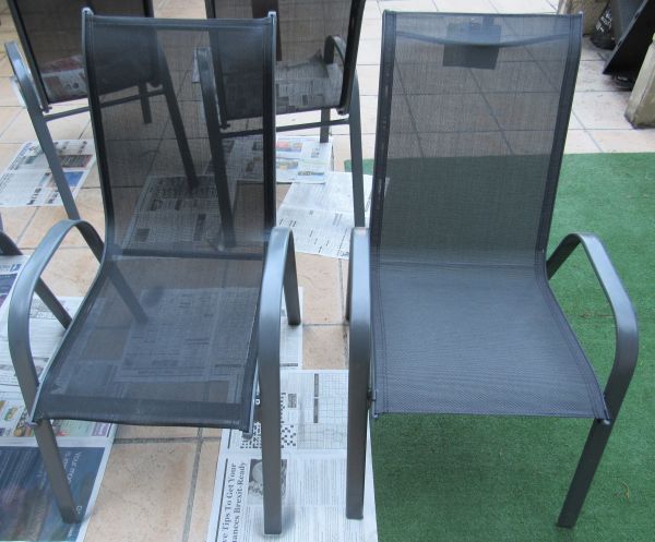 spray paint sling back chairs
