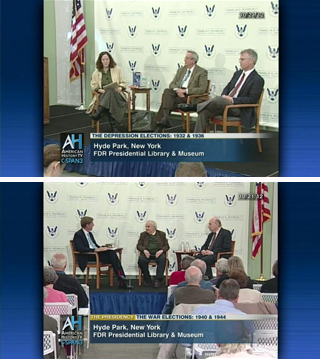 Mary E. Stuckey, Donald A. Ritchie, Gregory Geddes, Richard Aldous, Charles Peters and Stanley Weintraub 